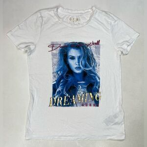 Guess Dreaming Denim Is Are World Graphic T-shirt Women XS White Short Sleeve